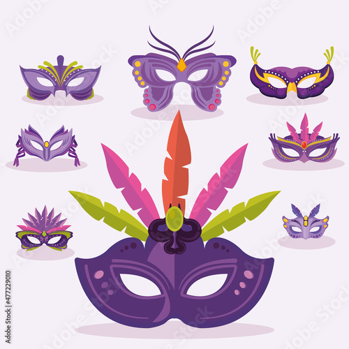 eight purple mask