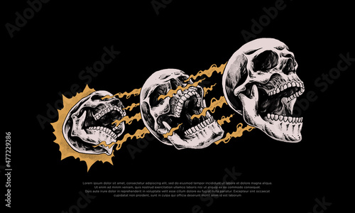skull vintage illustration design
