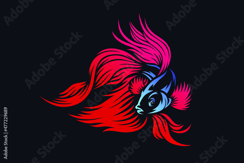 Illustration of Betta Fish (Siamese Fighting Fish)