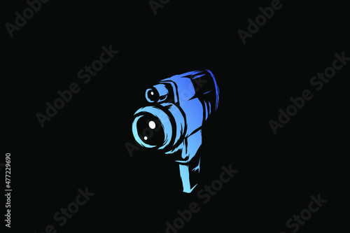 Old Fashioned 8mm Film Camera Hand drawn Style