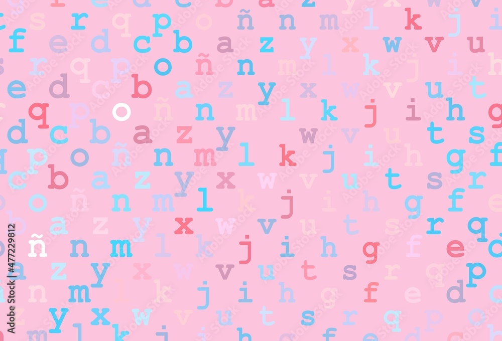 Light blue, red vector texture with ABC characters. Light blue, red vector texture with ABC characters.