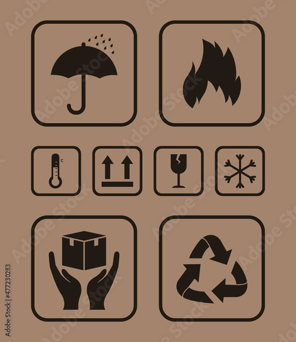 eight packaging symbols
