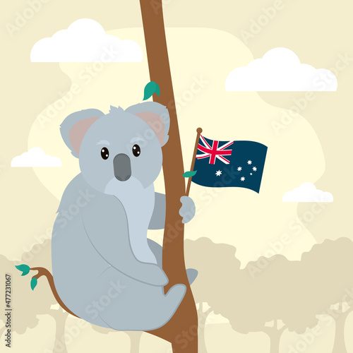 koala on a tree illustration