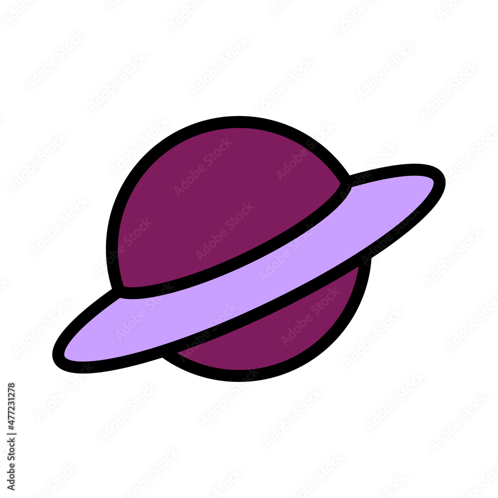 Violet planet with ring. Astronomy science. Cosmic space. Cartoon design. Simple art. Vector illustration. Stock image. Violet planet with ring. Astronomy science. Cosmic space. Cartoon design. Simple art. Vector illustration. Stock image.