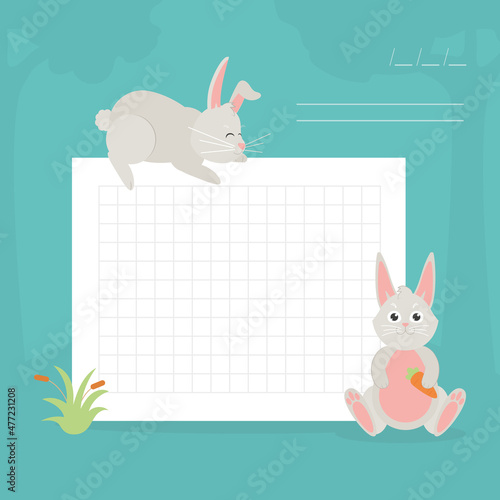 rabbits and paper sheet