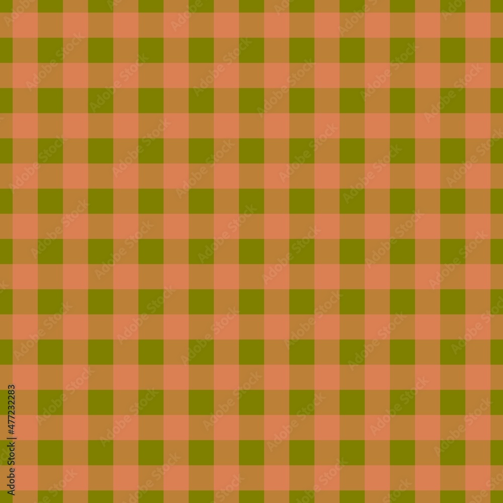 Plaid pattern. Olive on Salmon color. Tablecloth pattern. Texture. Seamless classic pattern background. Plaid pattern. Olive on Salmon color. Tablecloth pattern. Texture. Seamless classic pattern background.