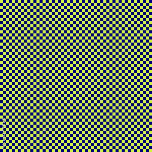 Checkerboard with very small squares. Navy and Lime colors of checkerboard. Chessboard, checkerboard texture. Squares pattern. Background.