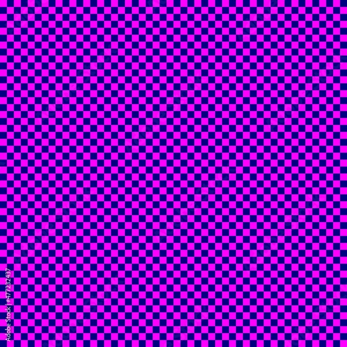 Checkerboard with very small squares. Navy and Magenta colors of checkerboard. Chessboard, checkerboard texture. Squares pattern. Background.