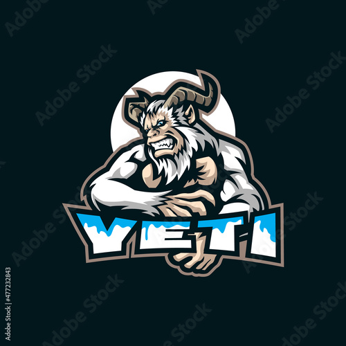 Yeti mascot logo design vector with modern illustration concept style for badge, emblem and t shirt printing. Angry yeti illustration.