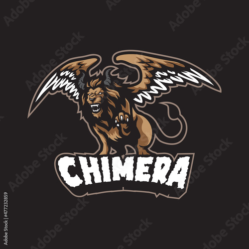 Chimera mascot logo design vector with modern illustration concept style for badge, emblem and t shirt printing. Chimera illustration for sport and esport team.