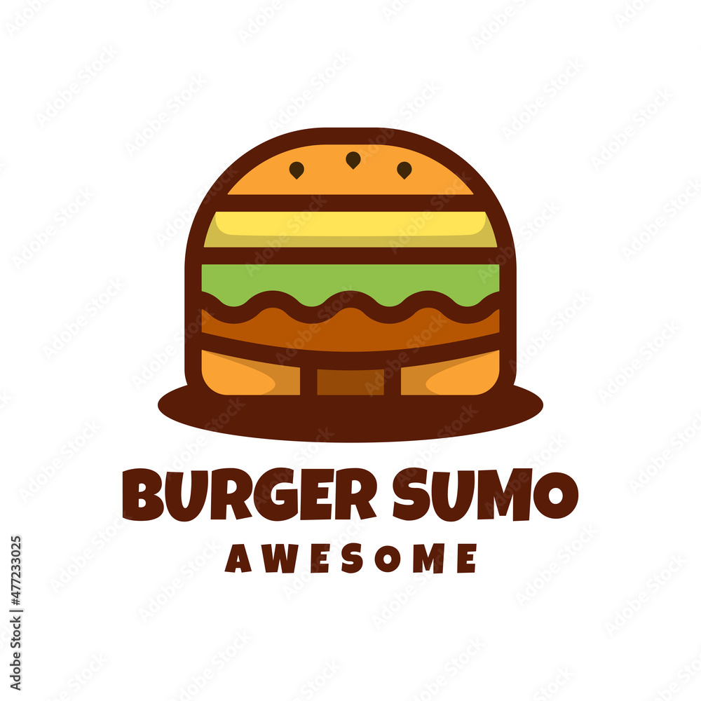 Illustration vector graphic of Burger Sumo, good for logo design Illustration vector graphic of Burger Sumo, good for logo design