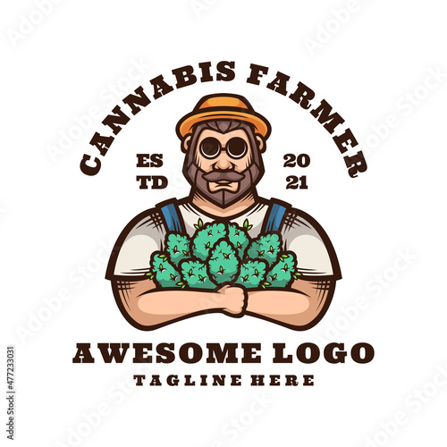 Illustration vector graphic of Cannabis Farmer Logo