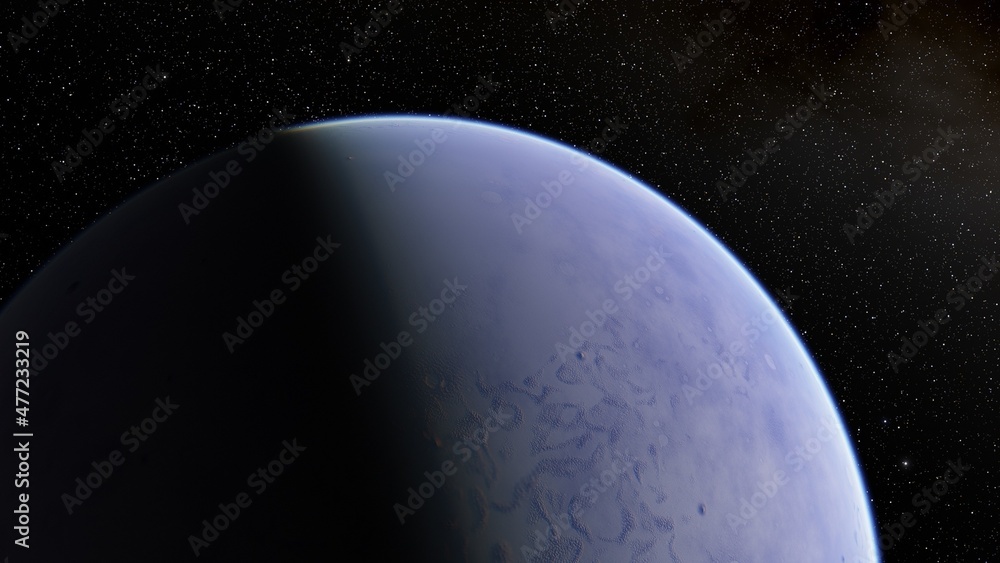 Planets and galaxy, science fiction wallpaper 3d render