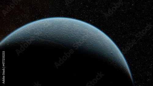 Planets and galaxy, science fiction wallpaper 3d render