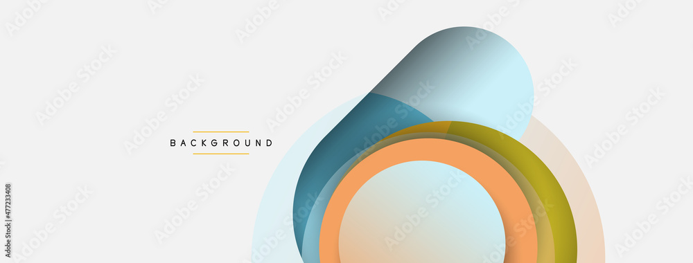 Creative geometric wallpaper. Minimal abstract background. Circles composition vector illustration for wallpaper banner background or landing page Creative geometric wallpaper. Minimal abstract background. Circles composition vector illustration for wallpaper banner background or landing page