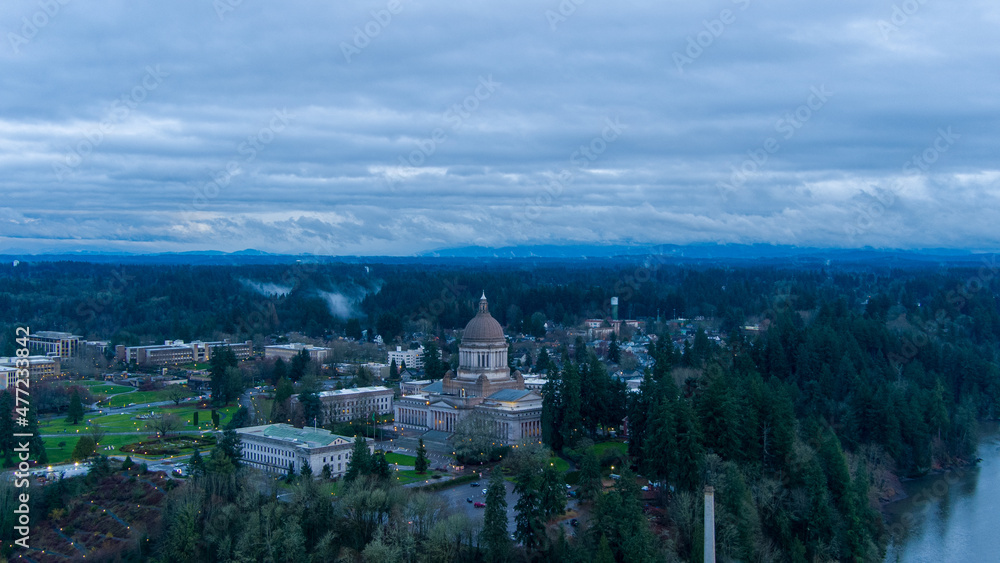 Fototapeta premium Aerial view of Olympia, Washington 