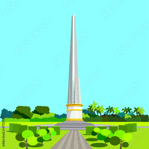 Myanmar Independence Day, 4th of January, National Independence Monument, Illustration