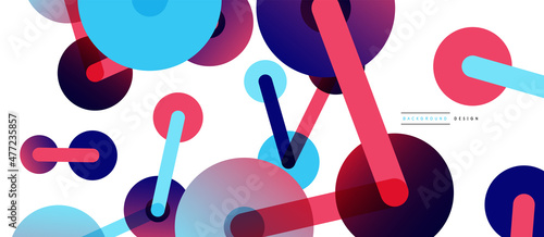 Abstract background. Round dots connected by lines. Trendy techno business template for wallpaper, banner, background or landing