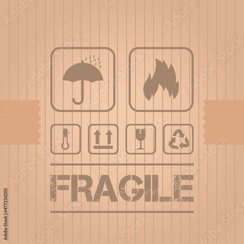 packaging symbols on cardboard