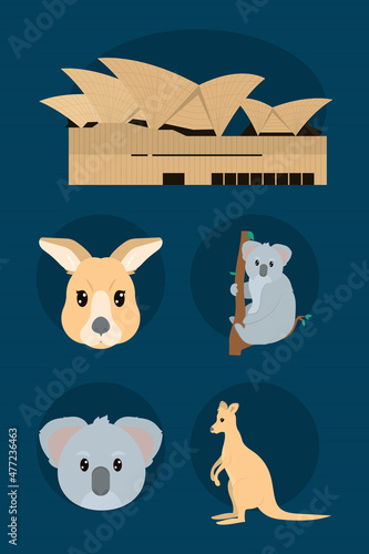 sydney opera house and animals
