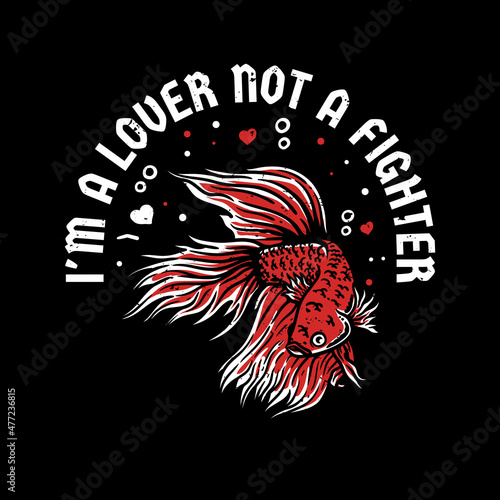 vintage style betta fish illustration with slogan