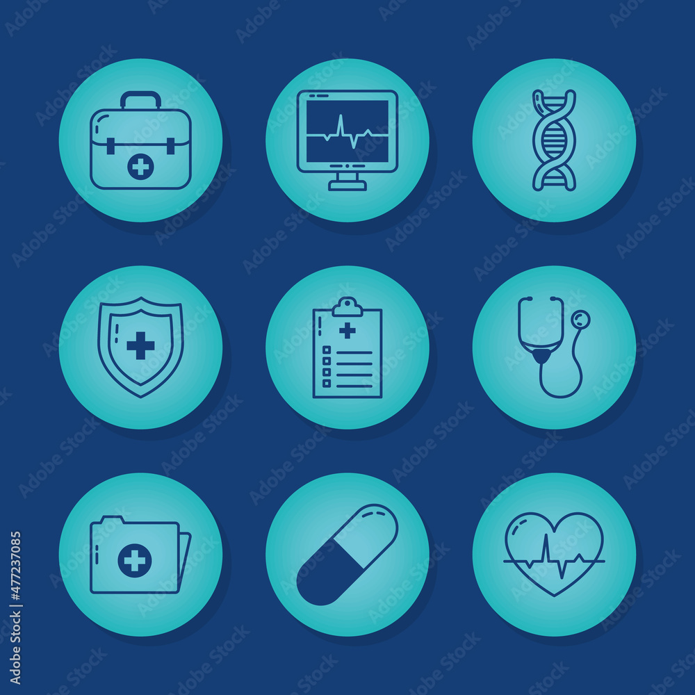 nine health icons nine health icons