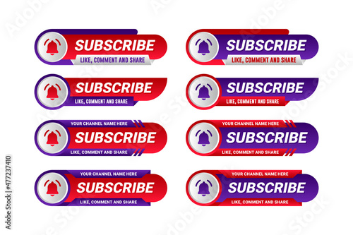 Subscibe chennel like comment and share click button design collection