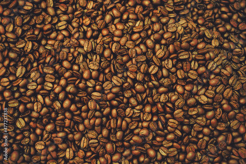 Roasted coffee bean texture