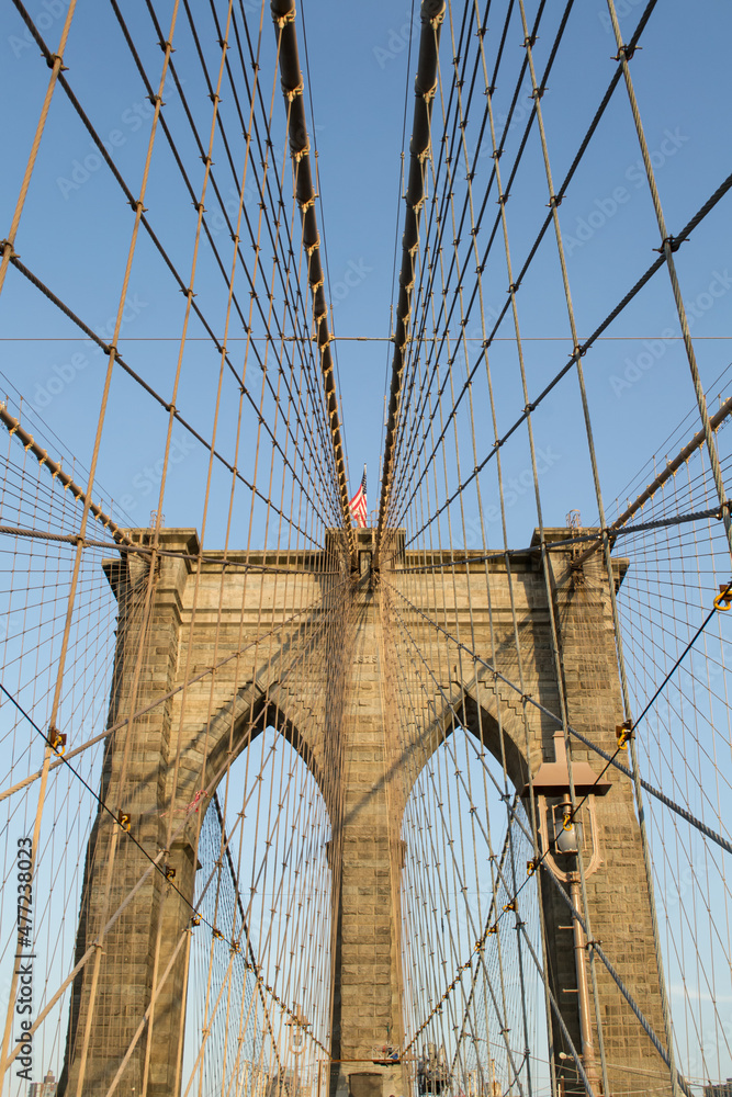 Obraz premium Detail of the Brooklyn Bridge