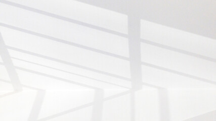 Shadow background. Sunlight architecture abstract background with light, black shadow overlay from window on white texture wall. Product presentation, backdrop and mockup, summer seasonal concept.