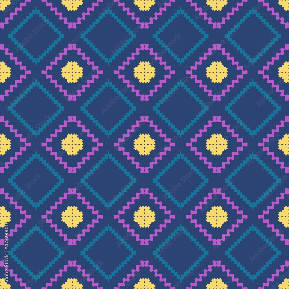 Seamless pattern design. With colourful motifs background. Seamless pattern design. With colourful motifs background.