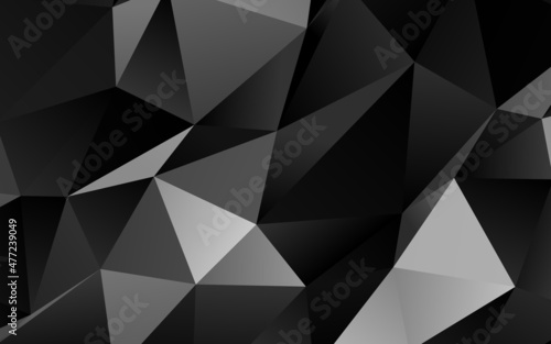 Dark Silver, Gray vector polygonal background. © Dmitry