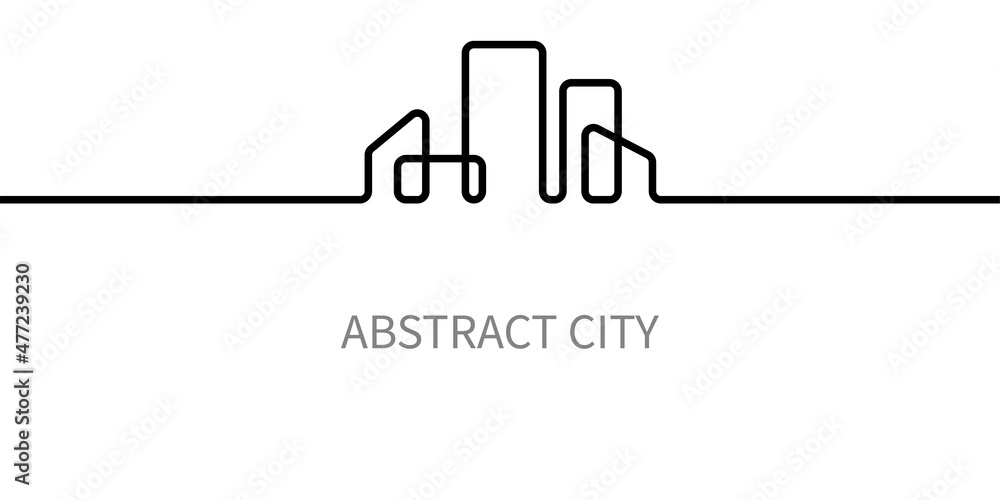 City logo. Real estate line geometric icon