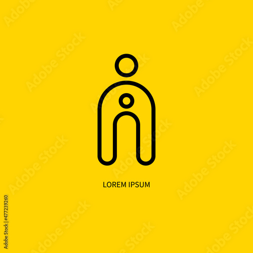 Connected people line minimal logo