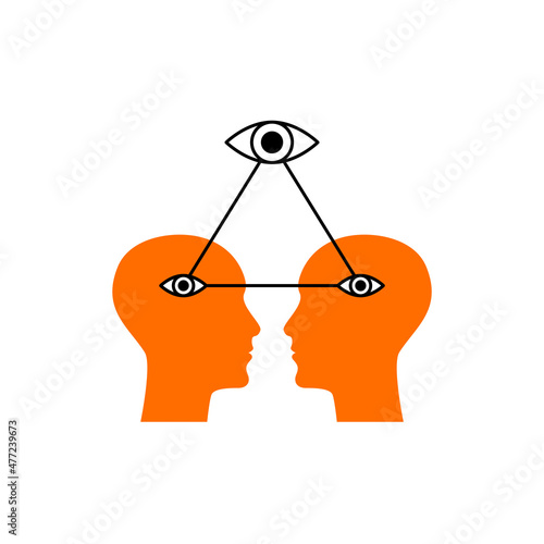 Vision, interaction icon. Networking, empathy