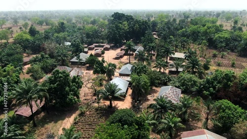 Olegobidu Village aerial view of a Nigerian community in the Benue State - this is where Fulani herdsmen and villagers fought in land-cattle conflict photo