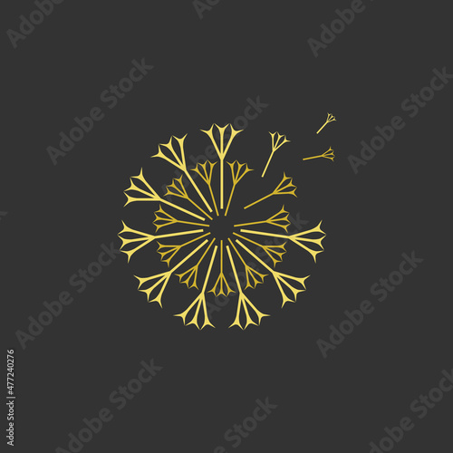 Dandelion logo concept. Simple and modern dandelion logo design.