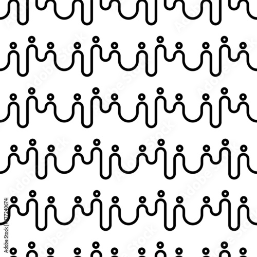 People abstract line seamless pattern