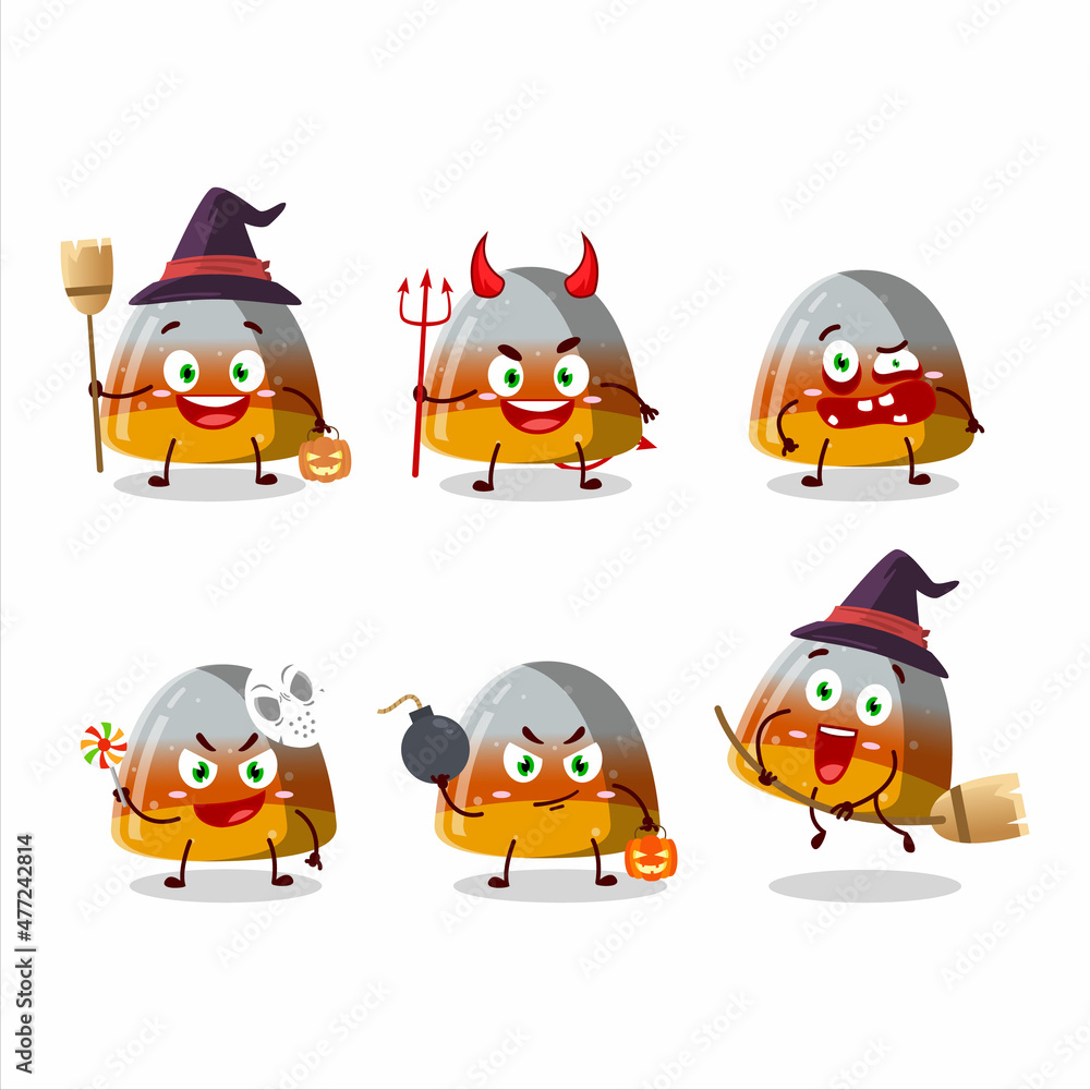Halloween expression emoticons with cartoon character of gummy corn Halloween expression emoticons with cartoon character of gummy corn
