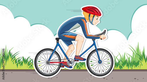 Thumbnail design with Cyclist riding a bicycle