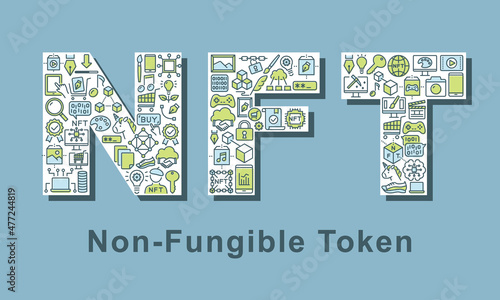 NFT　デザイン文字　Non-fungible token