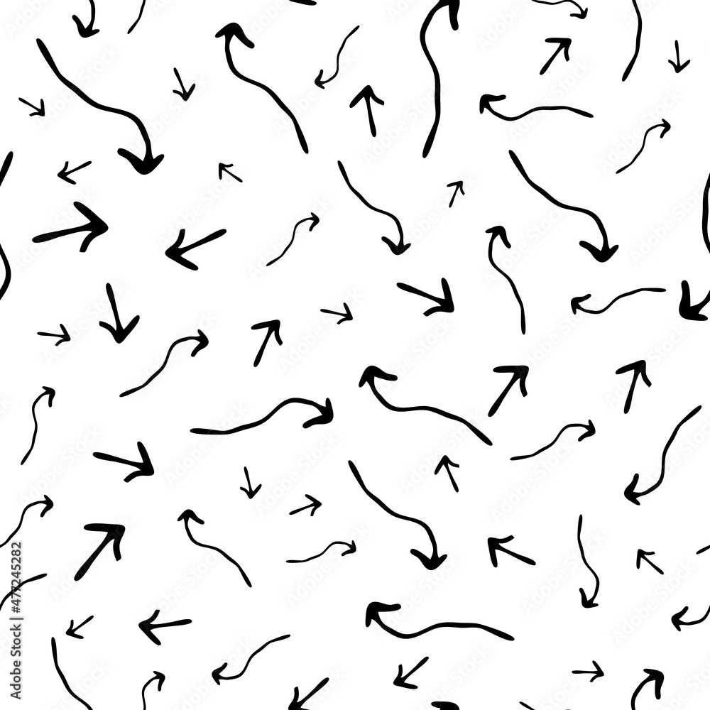 Obraz premium Seamless pattern with doodle arrows