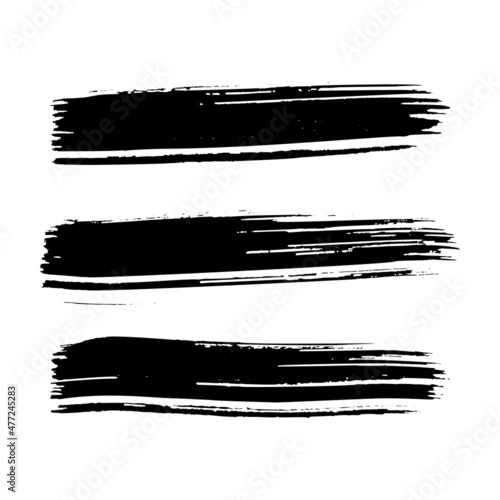 Black brush stroke on transparent background