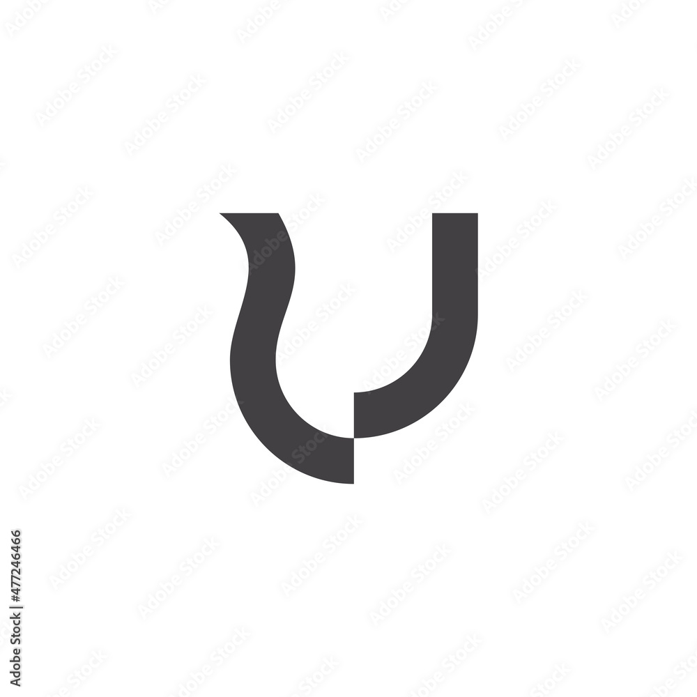 abstract letter u j simple geometric curves line flat logo vector abstract letter u j simple geometric curves line flat logo vector