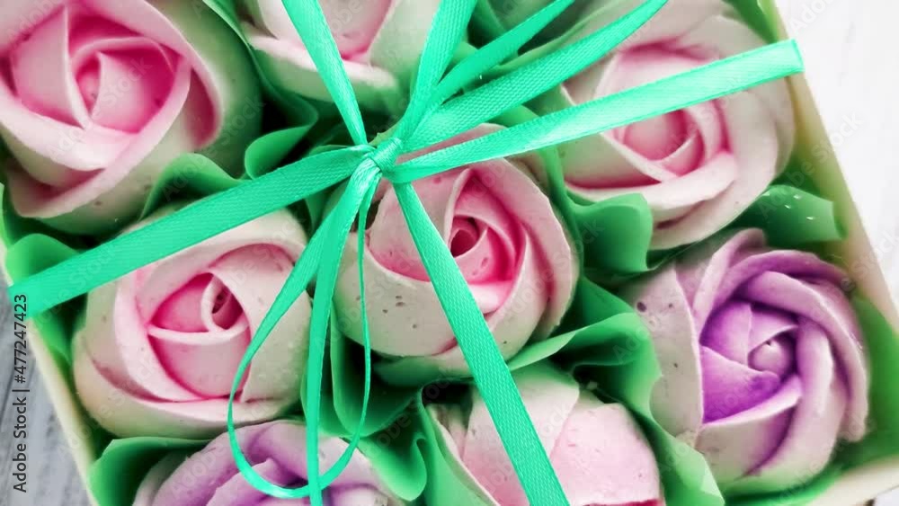 tulips and rose, box tulips and rose, box