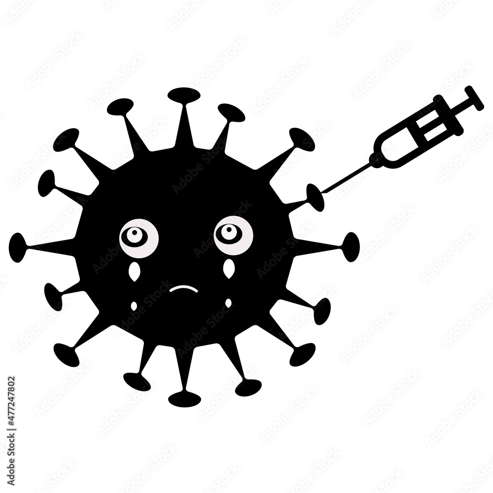 Vector Illustration of Virus Character with cute face, simple hands and leg line art on Isolated Background. Flat cartoon doodle style. Vector Illustration of Virus Character with cute face, simple hands and leg line art on Isolated Background. Flat cartoon doodle style.