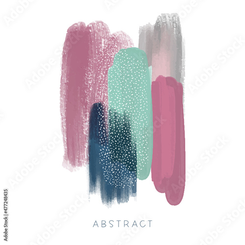 Abstract hand painted composition, hand drawn art