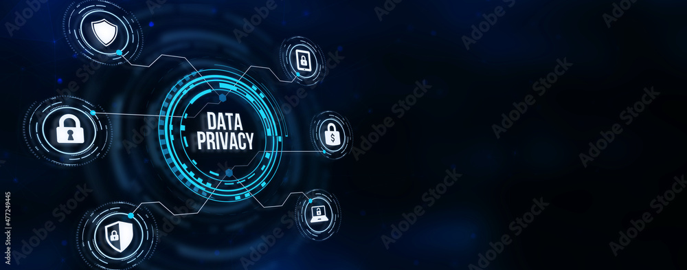 Internet, business, Technology and network concept. Cyber security data protection business technology privacy concept. 3d illustration Internet, business, Technology and network concept. Cyber security data protection business technology privacy concept. 3d illustration