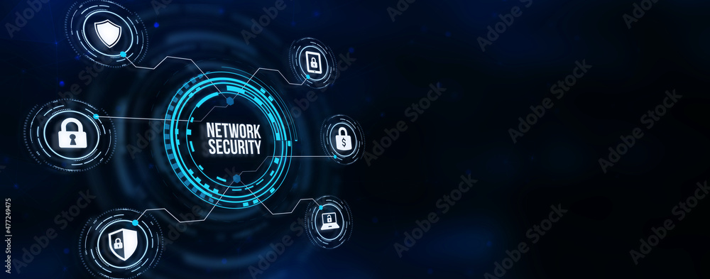 Internet, business, Technology and network concept. Cyber security data protection business technology privacy concept. 3d illustration Internet, business, Technology and network concept. Cyber security data protection business technology privacy concept. 3d illustration