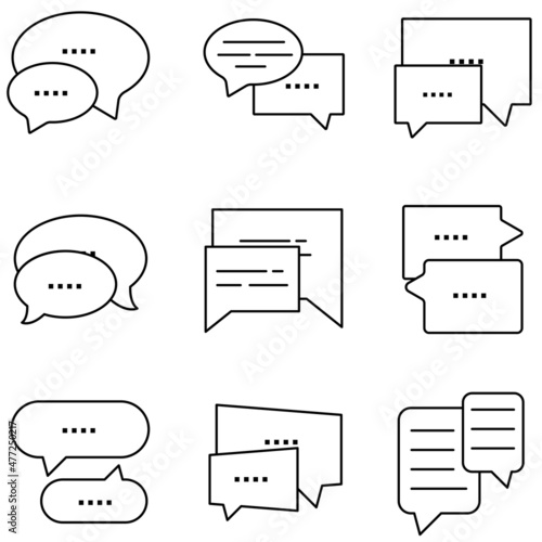 Set of icons related to chatting messages.
